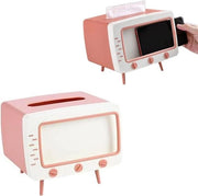 Sostegno per TV Forma Porta Telefono Scatola Tissue - Ospite Creativo per Fazzoletti Porta Telefono con Appoggio per Telefono Mobile - Decorazione per Salotto.