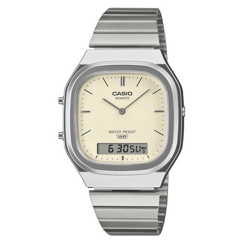 Orologio casio aq 240e 7a2ef edgy silver e yellow