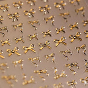 Sticker per unghie a forma di fiocchetto 3D - Tatuaggi autoadesivi per unghie in oro per design unghie - Accessori per arte unghie a gel per manicure e DIY