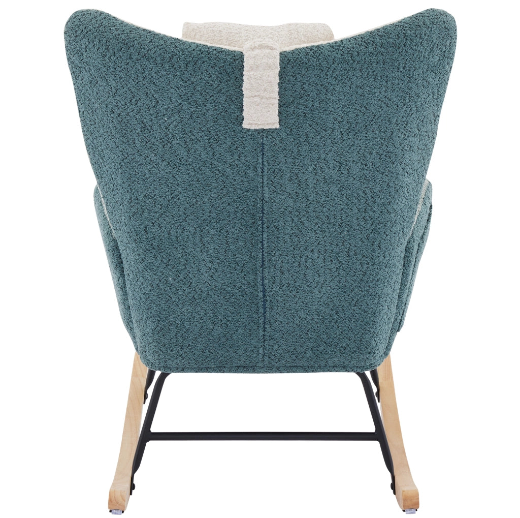 Poltrona a dondolo bouclé multicolore 95x83x65，5 cm con poggiapiedi