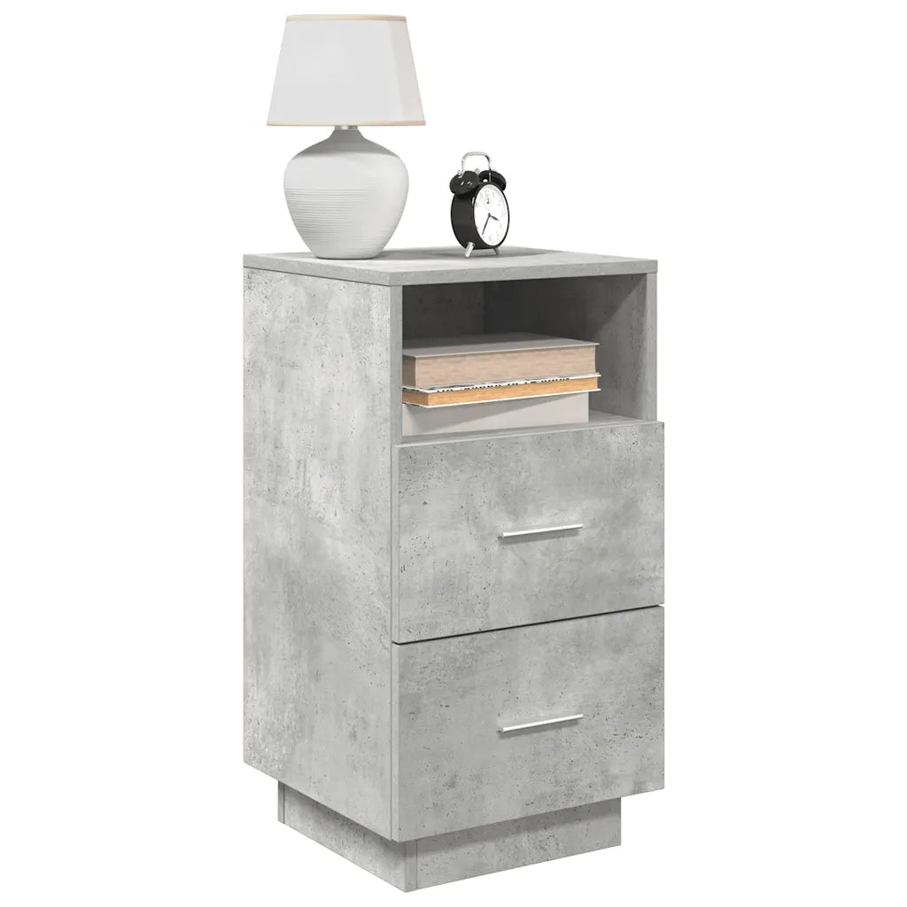 Comodini 2 pz con 2 Cassetti Grigio Cemento 36x36x68 cm 858585