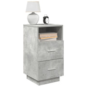 Comodini 2 pz con 2 Cassetti Grigio Cemento 36x36x68 cm 858585