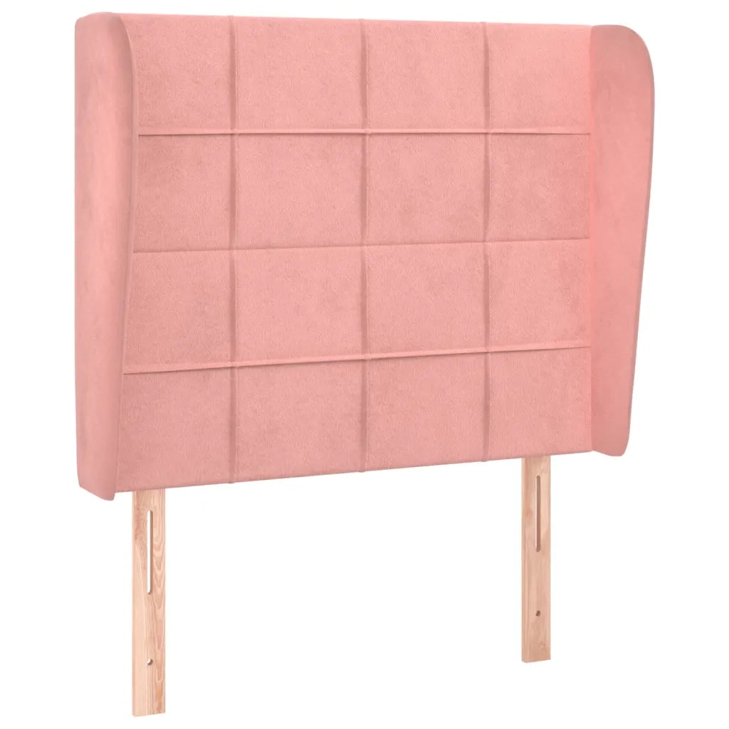 Testiera ad Orecchio Rosa 83x23x118/128 cm in Velluto