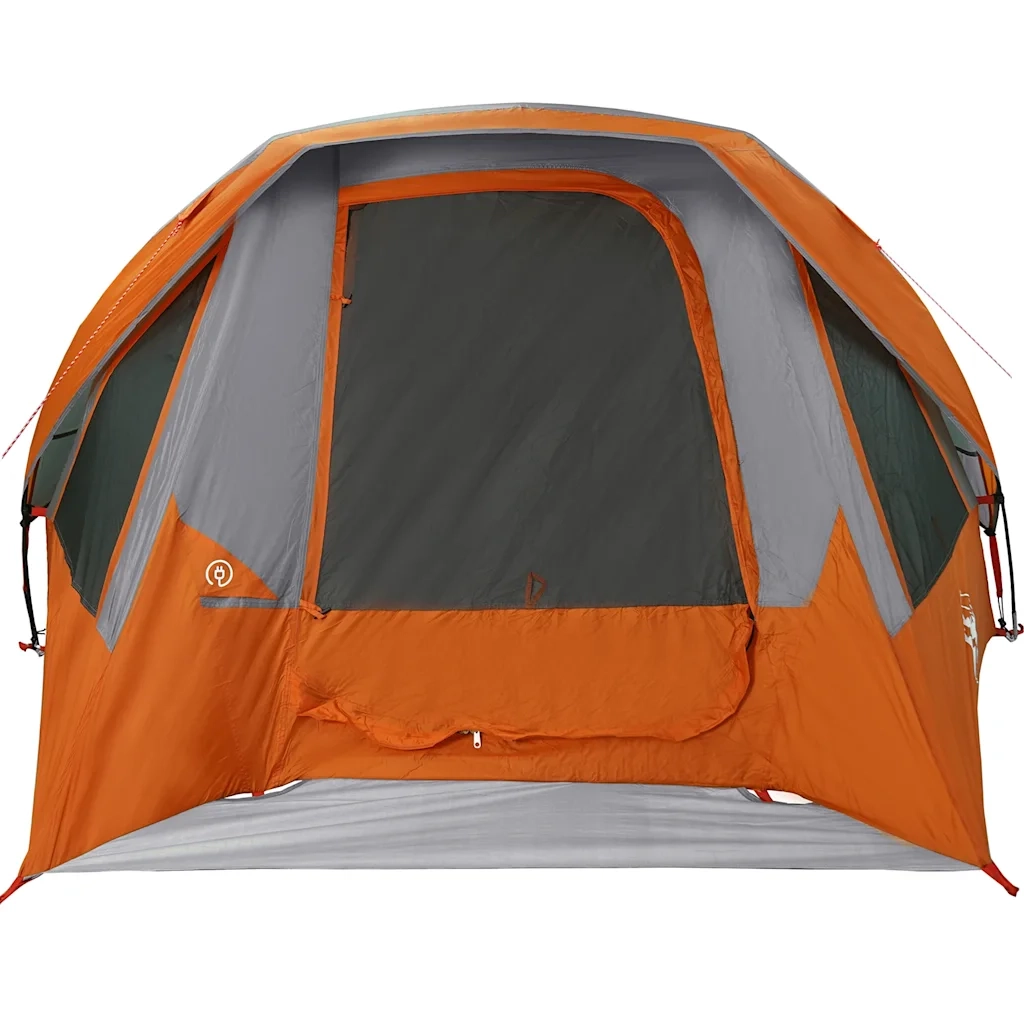 Tenda Familiare Cabina 6 Persone Grigia Arancione Impermeabile 4100669