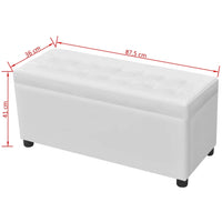 Sgabello con Contenitore in Pelle Artificiale Bianco cod mxl 49685