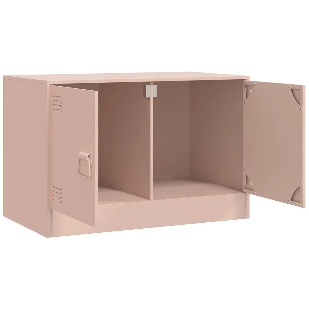 Mobili TV 2 pz Rosso 67x39x44 cm in Acciaio 841634