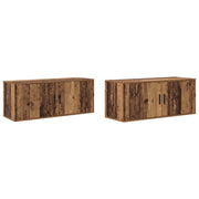 Set Mobile TV da Parete 2 pz | Armadietto TV | Mobile Porta TV Legno vecchio 100 x 34,5 x 40 cm
