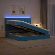 Letto con contenitore LED e materasso Blu Scuro 200 x 200 cm 3460096