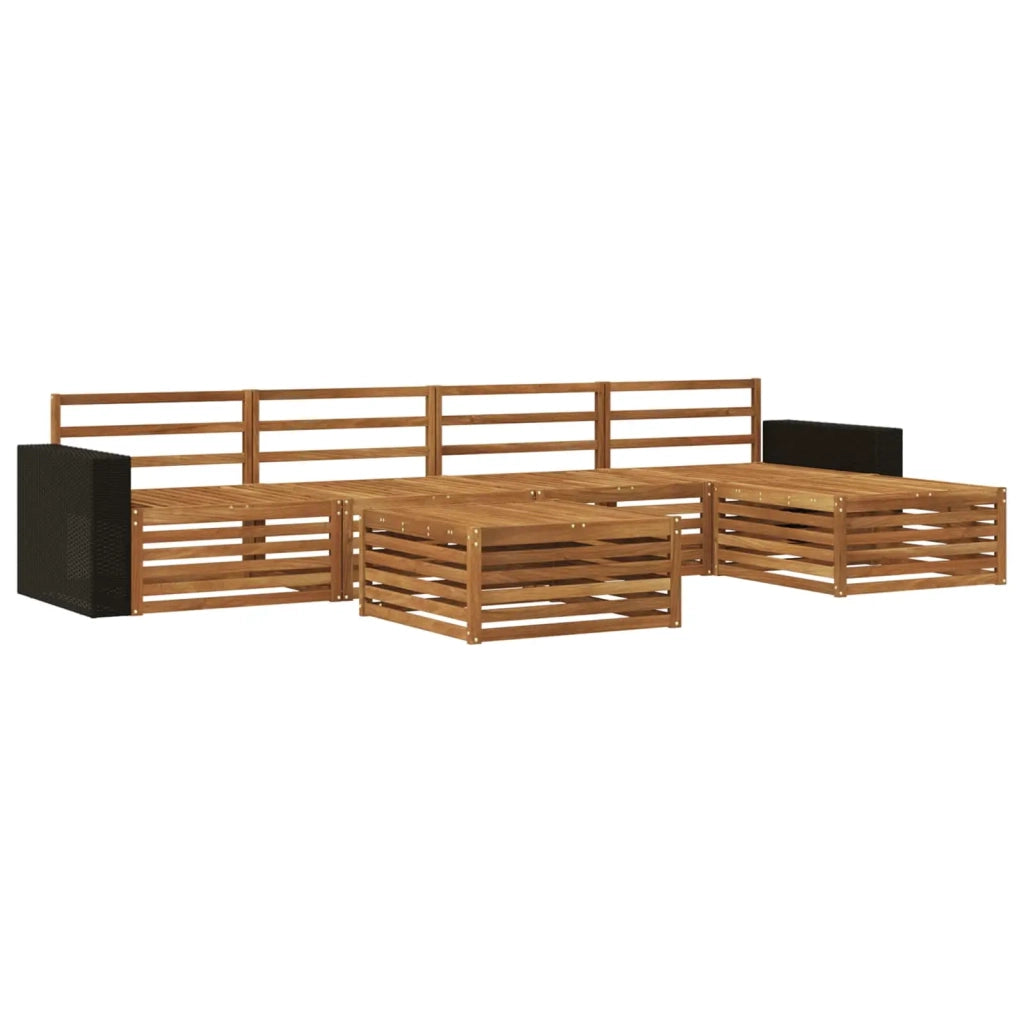 Set di divani da esterno 6 pcs Naturale 79 x 79 x 37 cm
