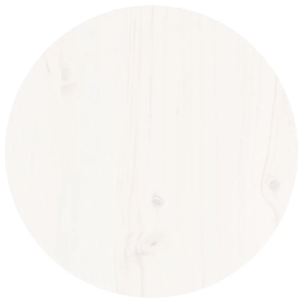 Tavolino da Salotto Bianco Ã˜ 40x60 cm in Legno Massello di Pino cod mxl 20067
