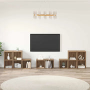 Set di mobili TV 8 pz-Set di 8 Credenza per TV Rovere artigianale Legno multistrato
