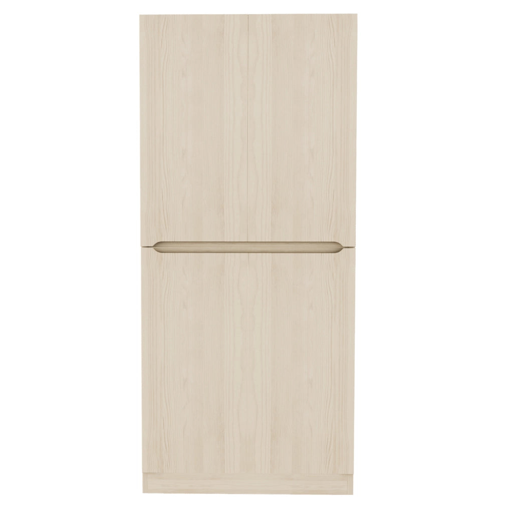 Armadio 2 ante 70x40x170 cm con vano appendiabiti e scomparti; naturale