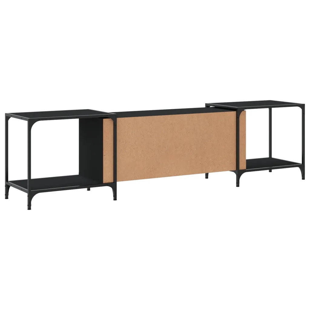 Mobile Porta TV Nero 203x37x50 cm in Legno Multistrato 837607