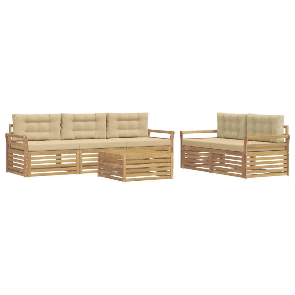 Set di divani da esterno 6 pcs Bianco e Beige 3390048