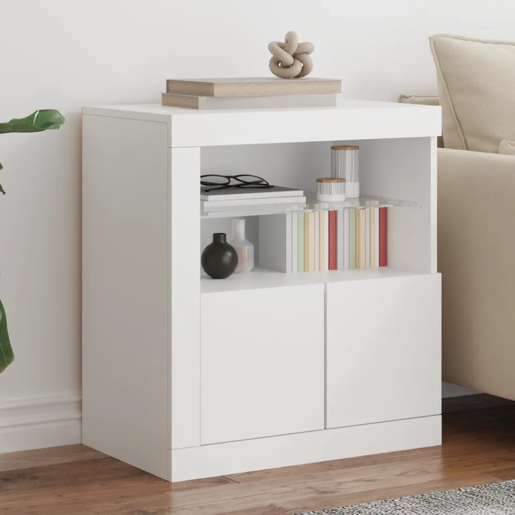 Credenza con Luci LED Bianca 60,5x37x67 cmcod mxl 134279