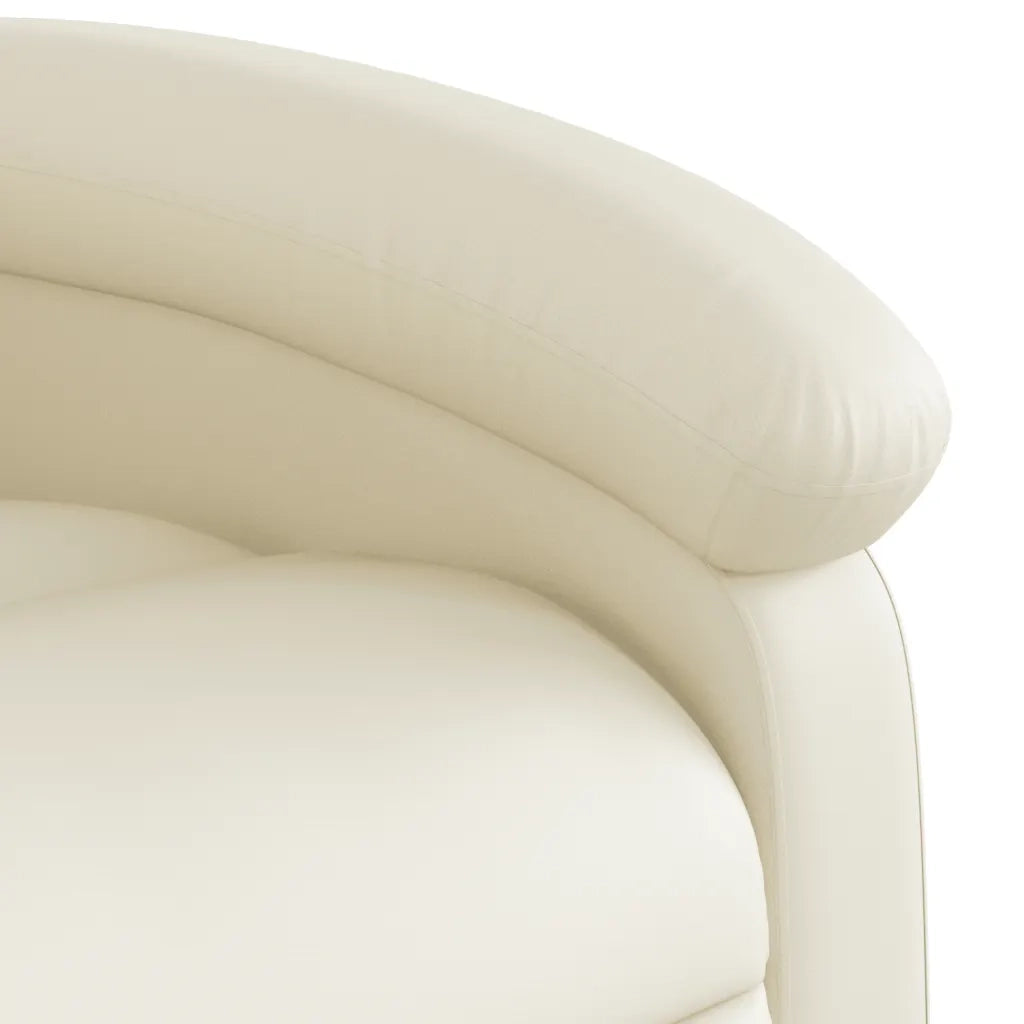 Poltrona reclinabile massaggiante in Similpelle Crema 3205448