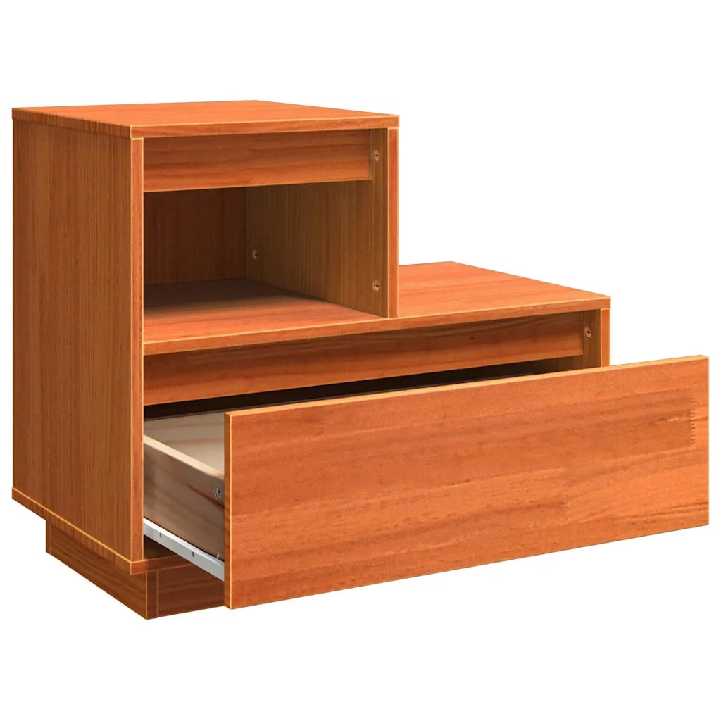 vidaXL Armadio da Notte con cassetto Cera marrone 60 x 34 x 51 cm
