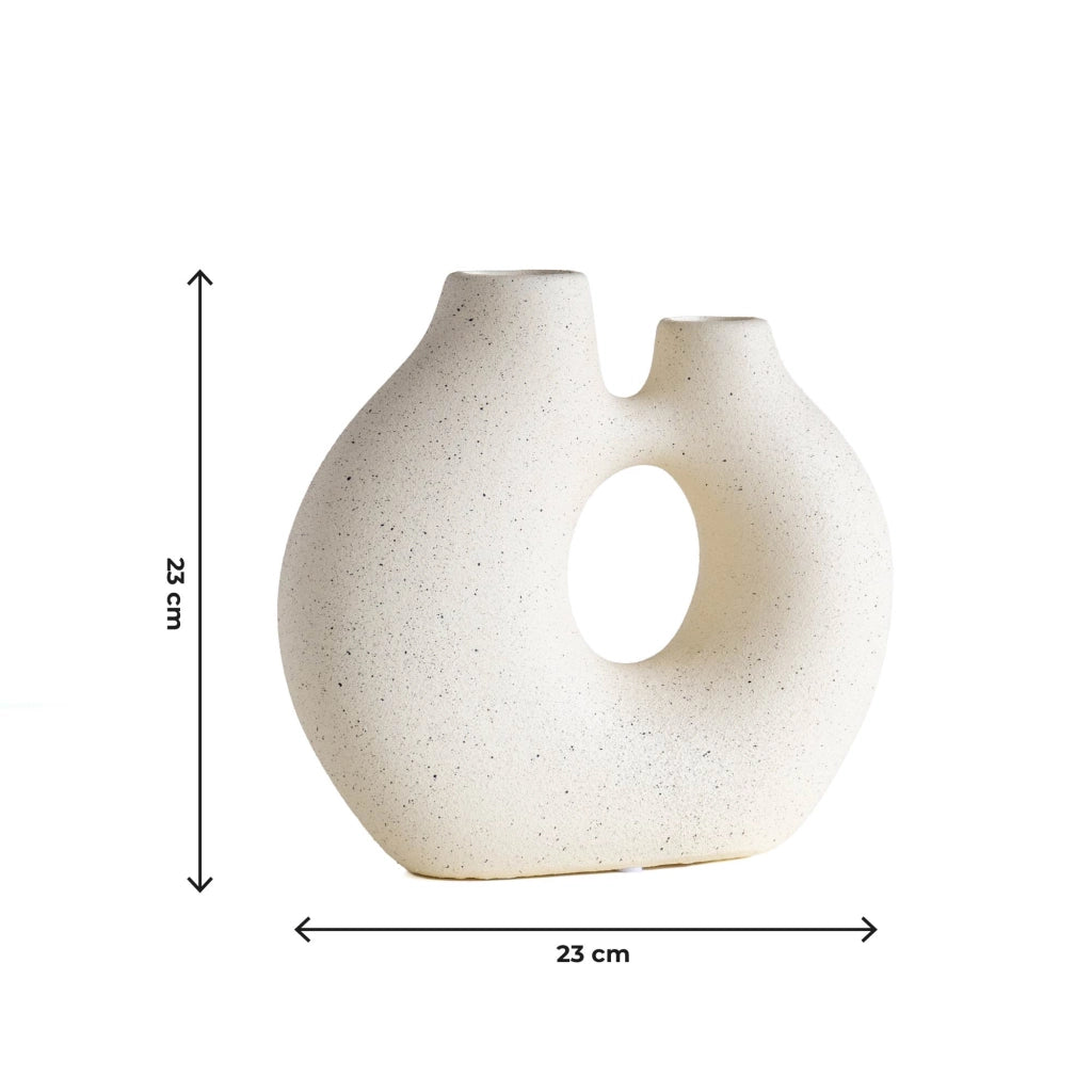 Vaso Decorativo Moderno da Interno in Ceramica – Collezione Design Elegante per Arredo Casa,Vasi Da Soggiorno, Tavolo o Salotto Soprammobile Di Design Zen - Bianco Natural