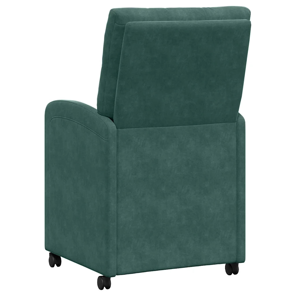 Sedie da Pranzo con Ruote 2 pcs Verde scuro 58 x 67 x 97 cm 42017868