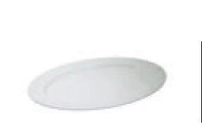Piatto ovale in melamina Grande bianco 50 x 36 x 3.2 cm per Campeggio o Mare