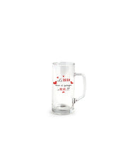 Bicchiere birra con manico 40 cl con scritta la birra non si spiega si beve