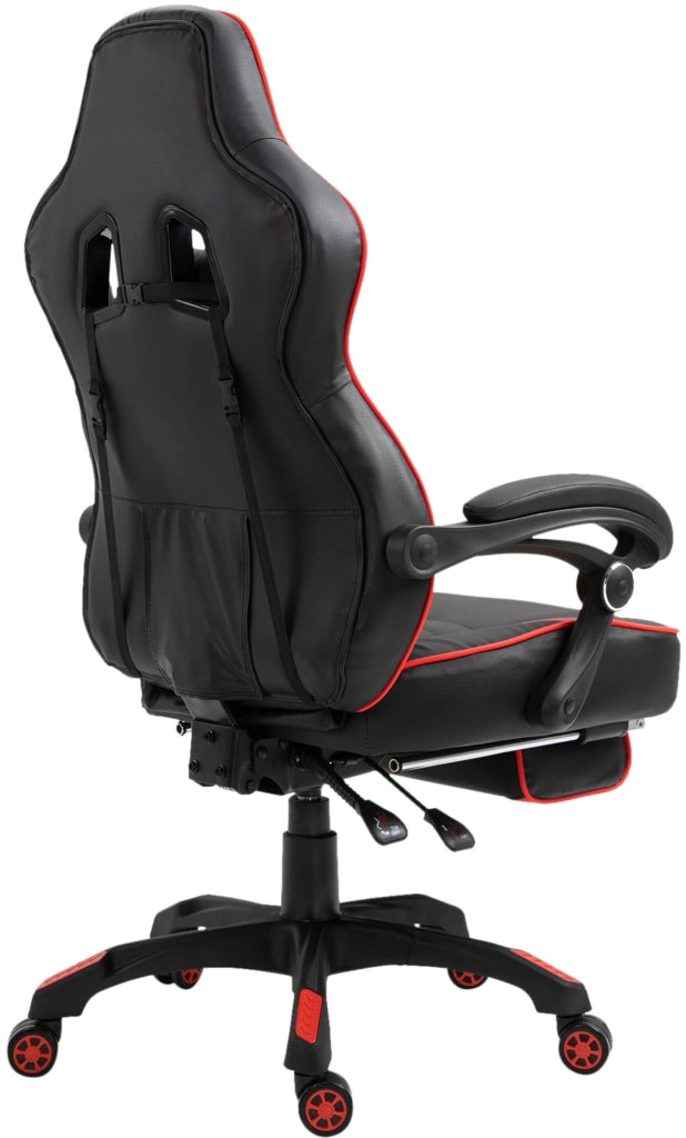 Poltrona gaming Tilos in similpelle nero/rosso