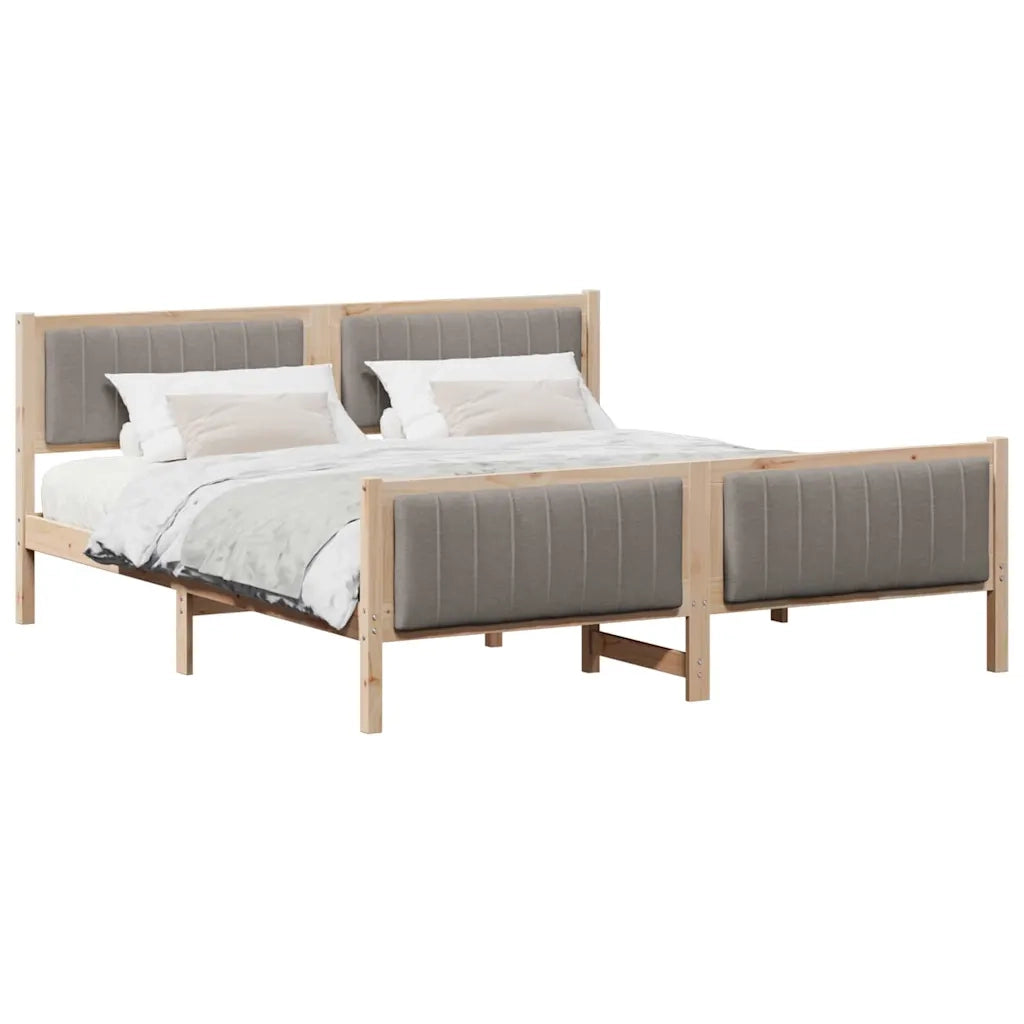 Struttura del Letto con testiera Marrone e taupe 180 x 200 cm