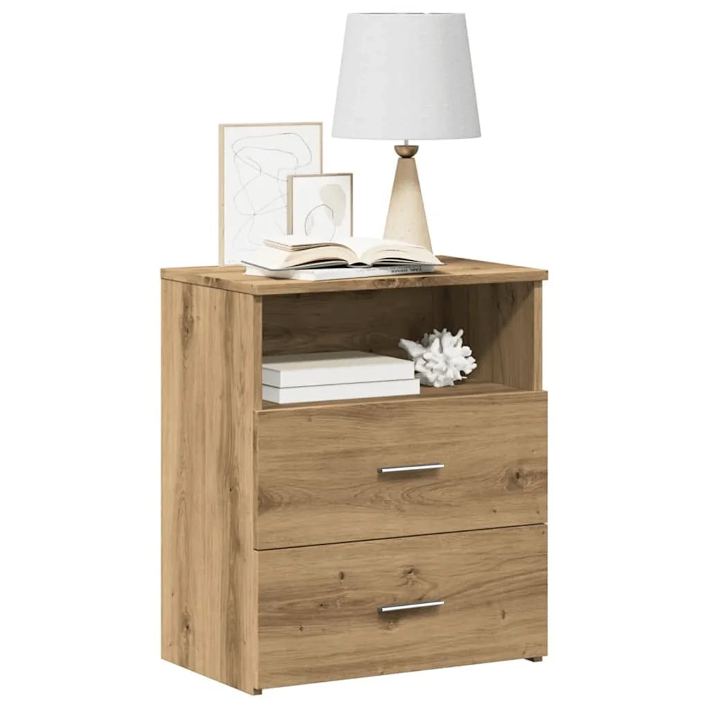 Comodino Rovere Artigianale 50x32x60 cm in Legno Multistrato 856566