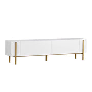 Porta TV in legno "Nexus" - 180 x 30 x 45 cm - Bianco / Oro