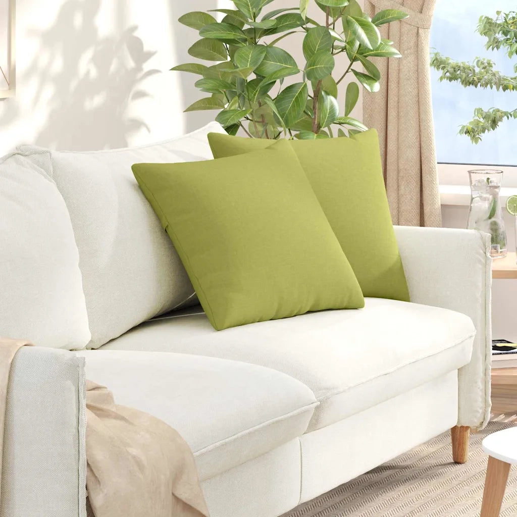Cuscini da Divano 2 pz-Set di 2 Cuscini per Sofa Verde chiaro 50 x 50 cm Tessuto