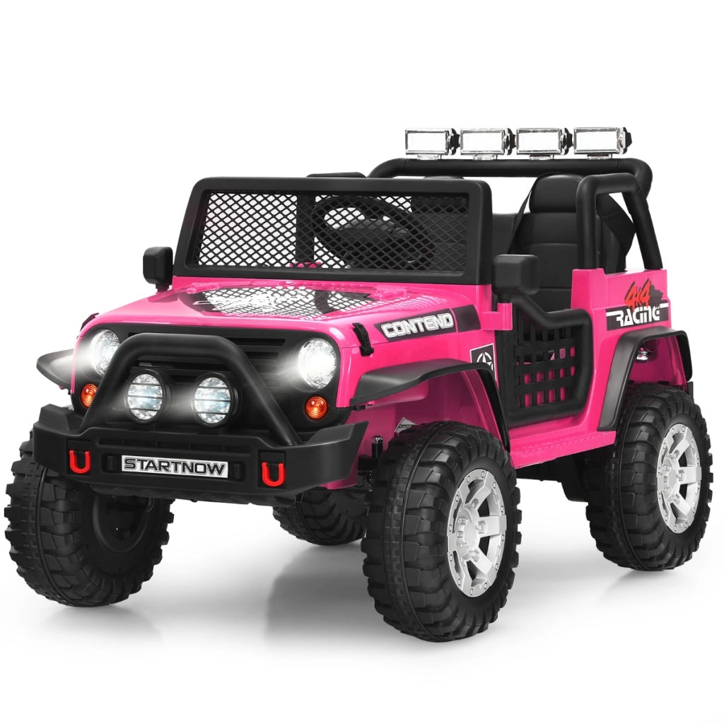 Auto elettrica camion con telecomando 3 velocit¨¤ luci musica interfaccia usb mp3 e radio, Auto elettrica per bambini 12v Rosa-Macchinine giocattoli