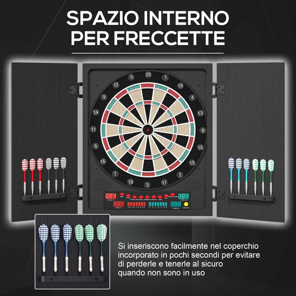 Bersaglio Freccette Elettronico ¨C zephmum ¨C 51x6.5x57cm, Nero