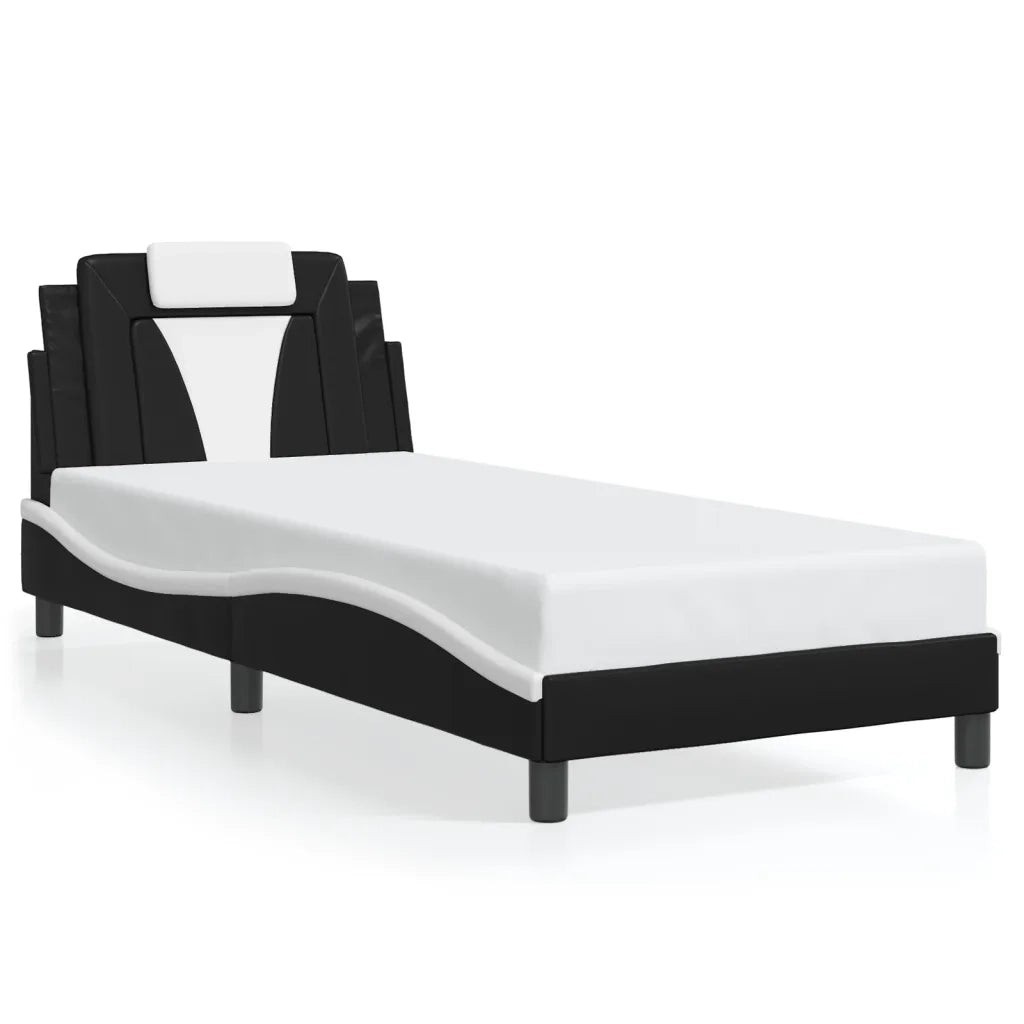 Giroletto con Luci LED Nero e Bianco 90x200 cm in Similpelle