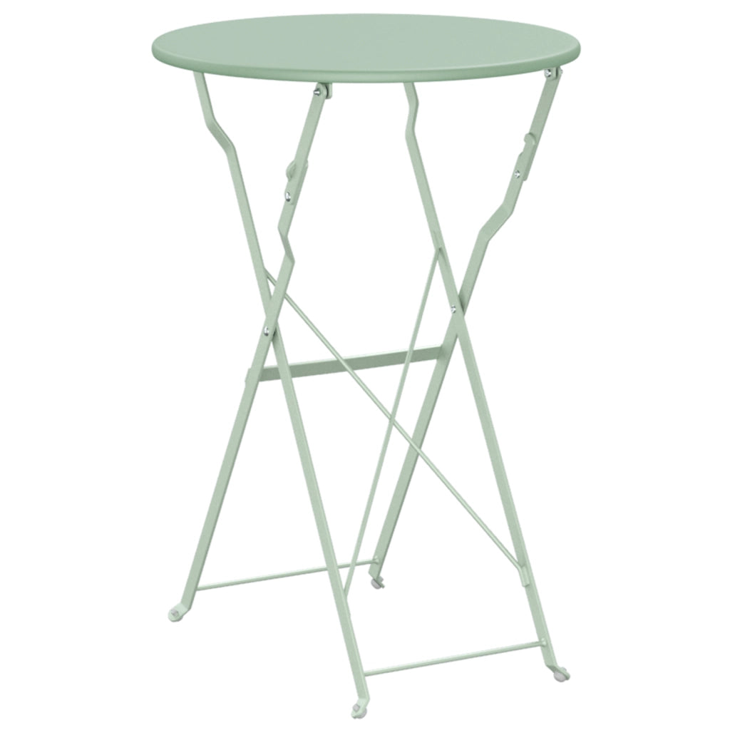 Tavolo da giardino pieghevole Verde chiaro Ã˜50x71 cm Acciaio