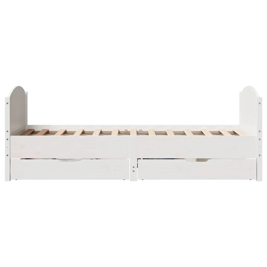 Letto senza Materasso Bianco 90x200 cm Legno Massello di Pino 3301807