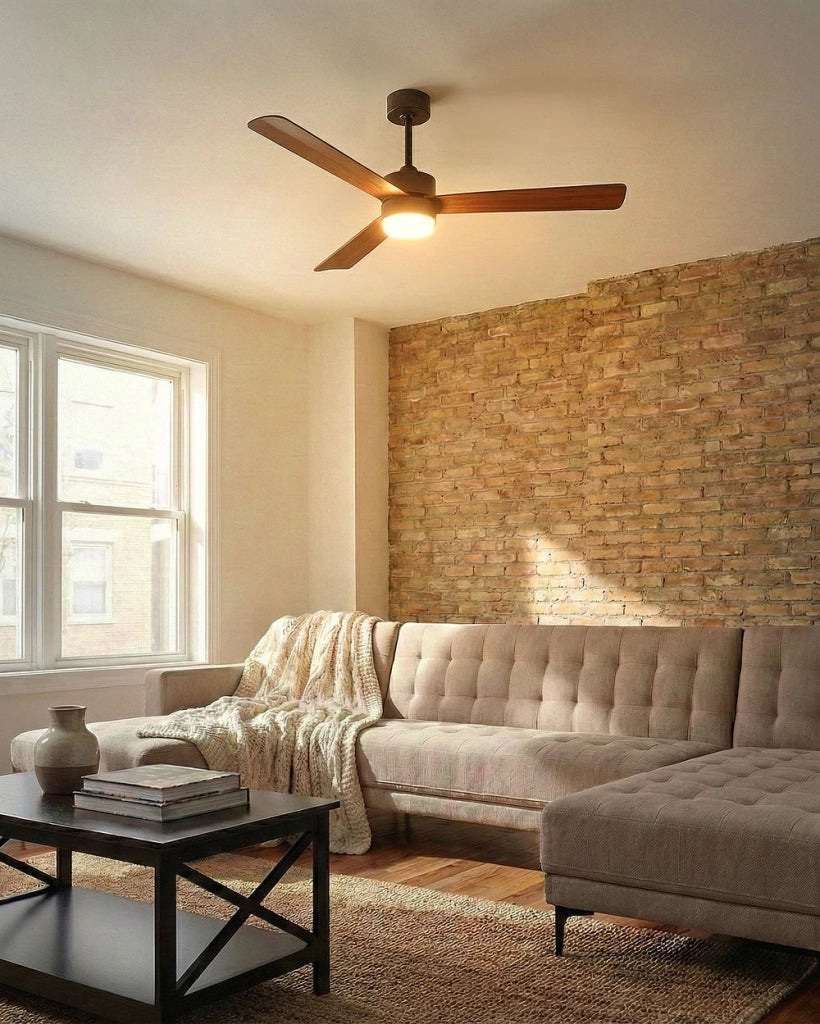 Ventilatore da soffitto con telecomando in materiale sintetico marrone Moderno soggiorno scandinavo