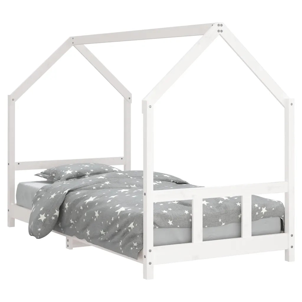 Giroletto per Bambini | Letto Infantile | Lettino Bianco 90x200cm in Legno Massello di Pino