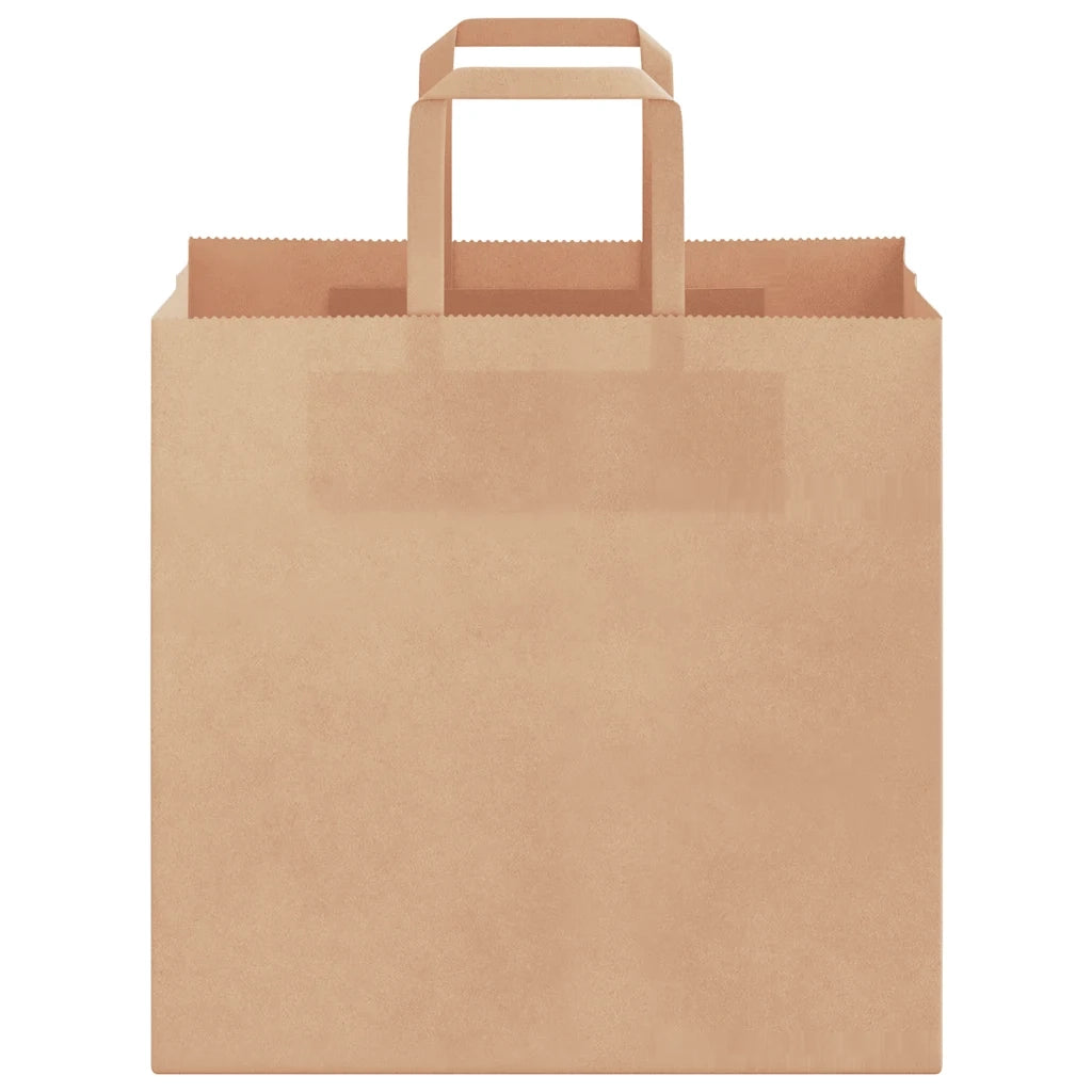 Sacchetti di Carta 250 pz con Manici Marrone 26x17x25 cm