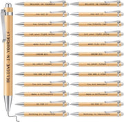 Penne in legno ispiratore - 24 pezzi - penna motivazionale con frase - regalo di addio - ringraziamento - uso ufficio - penna da scrivere