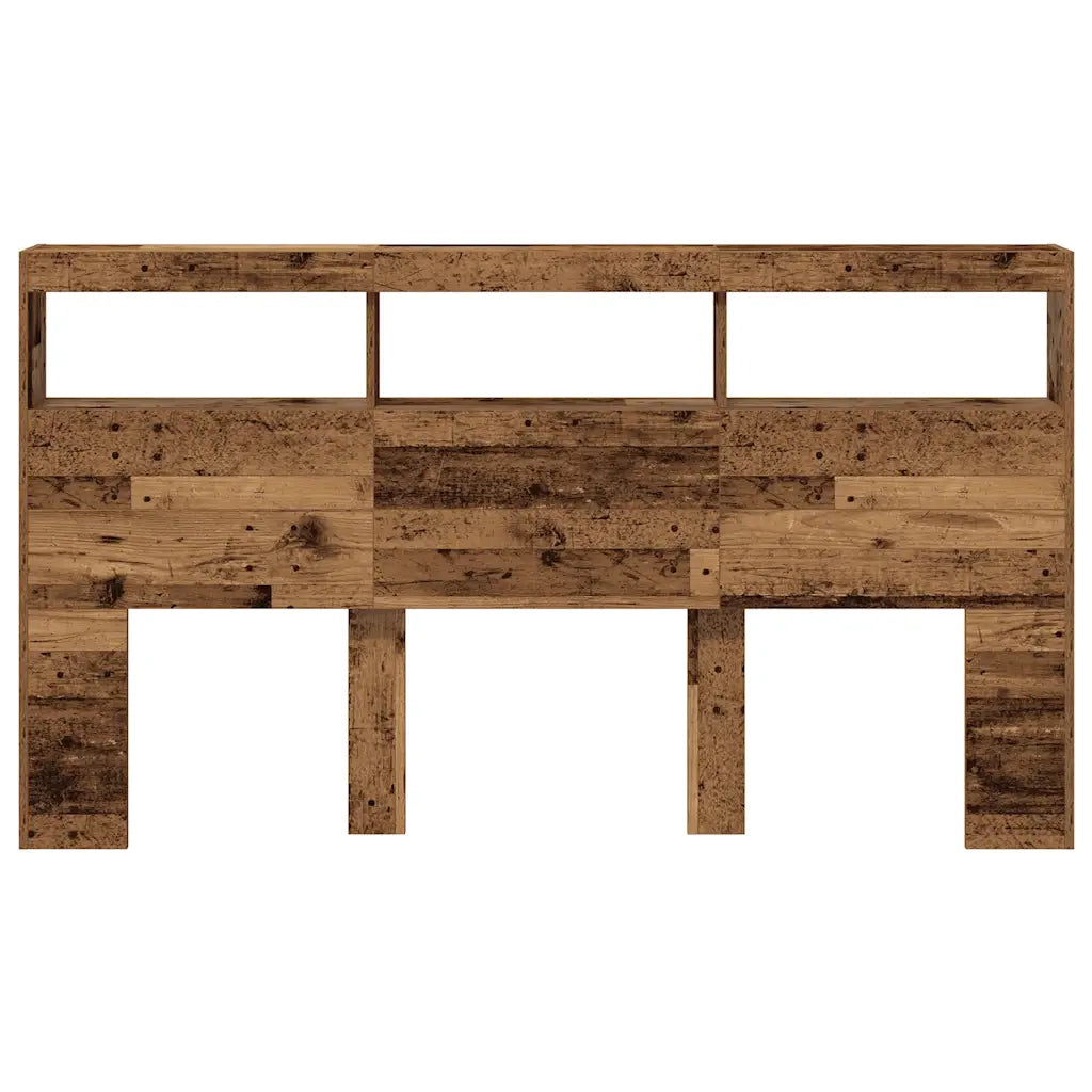 Testiera | Testata con Contenitore a LED Legno Antico 180x17x102 cm