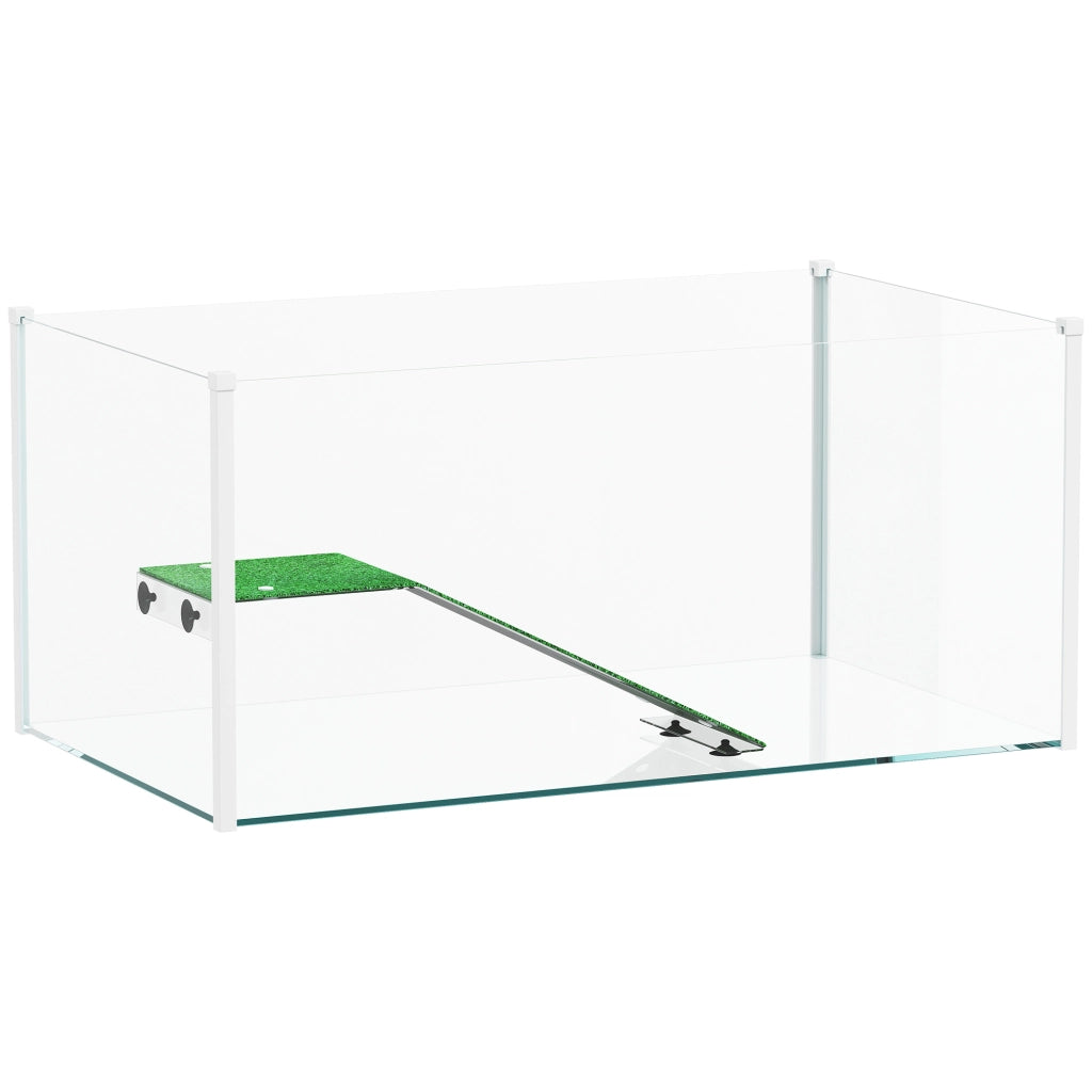 Terrario per Tartarughe con Rampa ¨C zephmum ¨C Bianco 60x35x28 cm