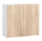 Mobile da cucina pensile sistema AKORD LIMA Bianco 80 cm 2 ante inserto frontale Sonoma Quercia 80x30,5x72 cm