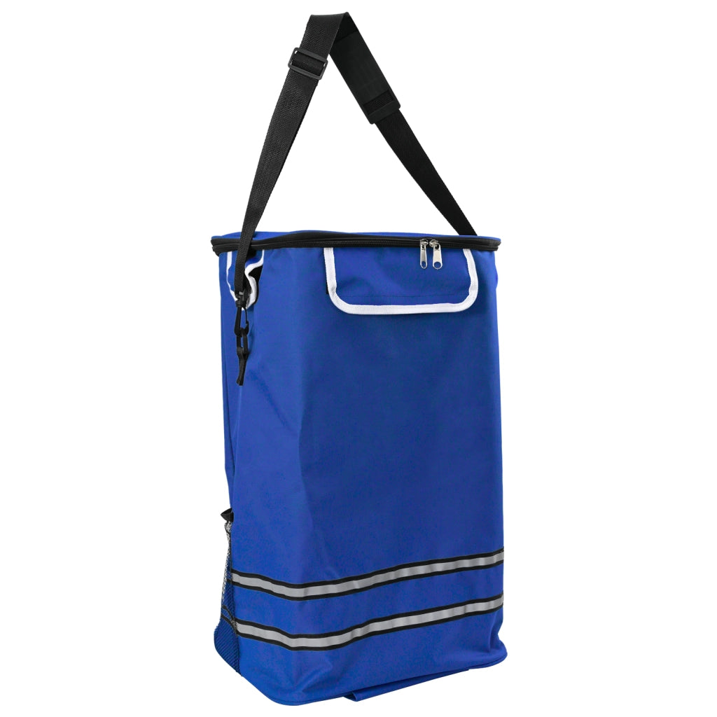 Carrello della spesa  con ruote e manico regolabile Blu 40 L