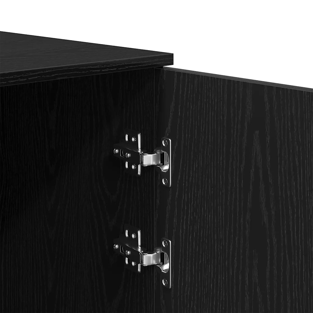 Mobiletto portaoggetti Nero 40x45x103,5 cm in Legno ingegnerizzato