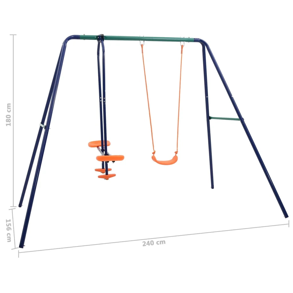 Altalena a 3 posti in acciaio dimensioni 240 x 156 x 180 cm codice 02_0004964.