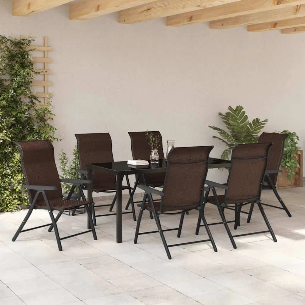 Set da Pranzo per Giardino 7 pcs Marrone