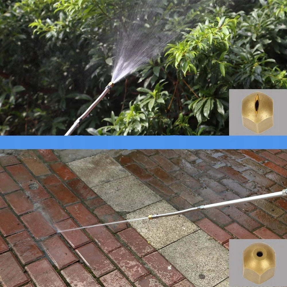 Lancia a Pressione per Tubo da Giardino 3/4" SET4 – Alluminio, 3 Ugelli, 25 Bar | Distanza 15m