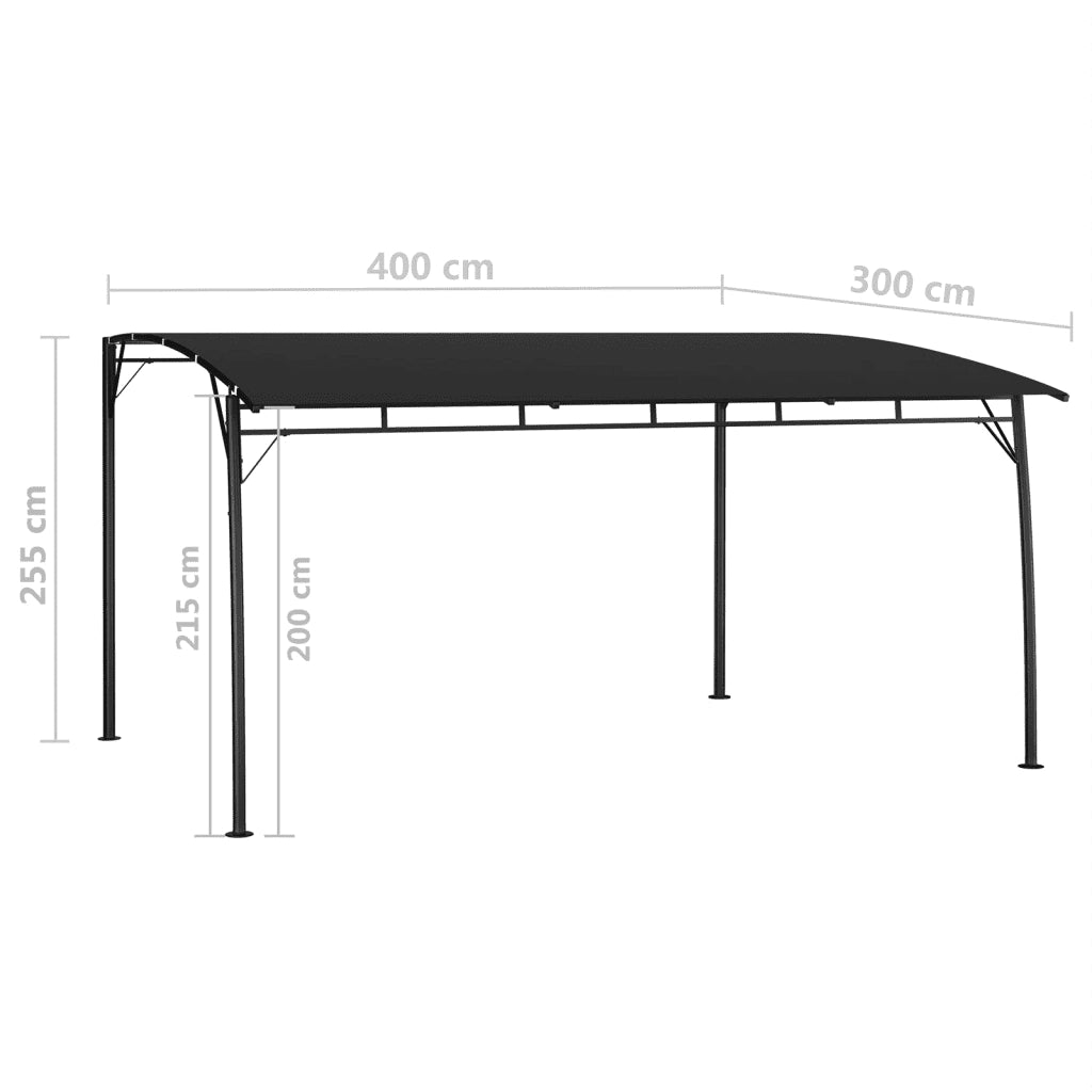Tenda Parasole da Giardino-Tenda Gazebo 4x3x2,55 m Antracite