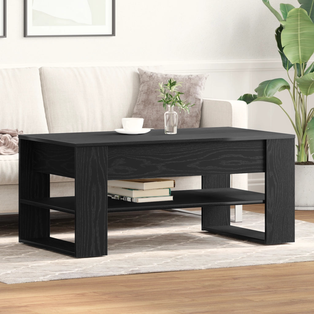 Tavolino da caffÃ¨ in rovere nero 102x55x45 cm in legno ingegnerizzato