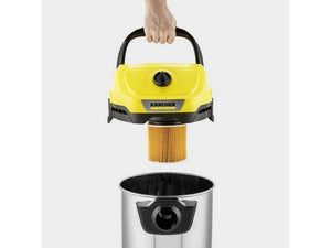 bidone aspira solidi-liquidi wd 3 s v-19/4/20 corpo acciaio inox 1.000 w lt. 19 cod:ferx.vit53530